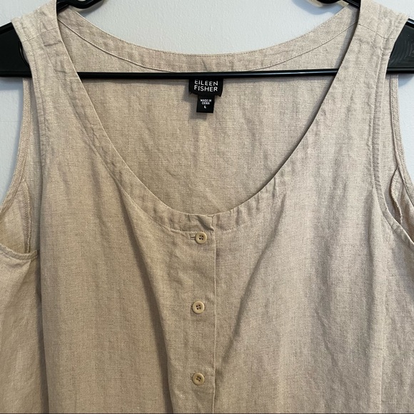 Eileen Fisher Linen Tank Dress - Natural - Size Large - Picture 8 of 10